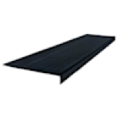 Roppe Rubber Low Profile Raised Circular Stair Tread Square Nose 12.25"x 48" Black
